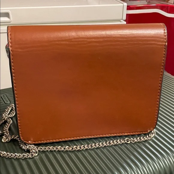 Zara Brown and White Chain Crossbody Bag - Picture 4 of 16